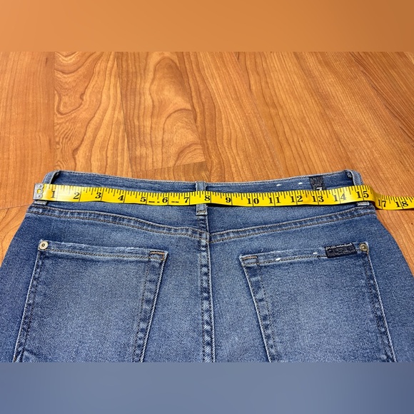 7 For All Mankind Jeans High Waist Ankle Skinny Silver Stripe Size 30 - Picture 12 of 13
